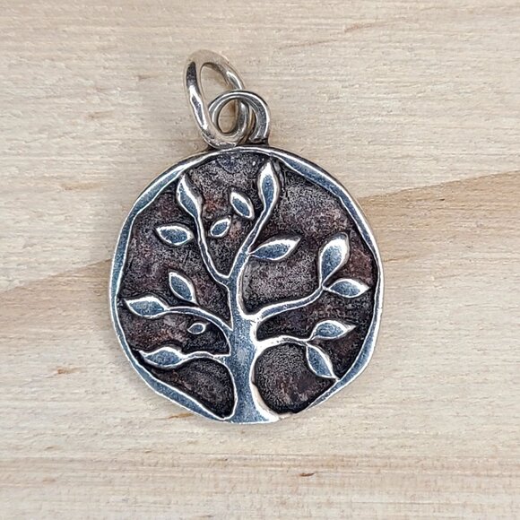 Jewelry - Vintage Sterling Silver Tree Of Life Pendant/Charm 0.75" Inspirational saying